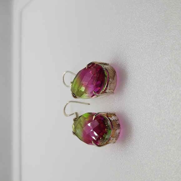 Nwot! Watermelon quartz earrings sterling - Picture 2 of 8